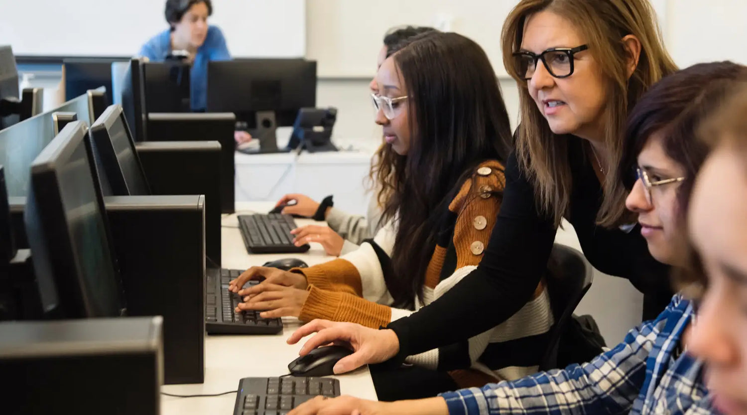 Black computer monitor with a sleek, modern design and matte finish.